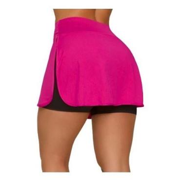 Imagem de Shorts Saia Feminino Selene Fitness Academia Esportes 20825, P, Pink 8