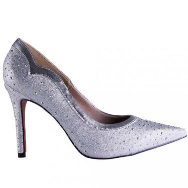 Imagem de Scarpin Feminino Zariff 1602600, Prata, 37