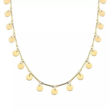 Imagem de Colar choker palito com chapinhas redondas - Banhado em ouro 18k - Val
