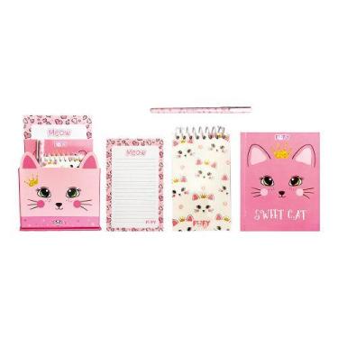 Imagem de Kit de Anotação Gatinhos com Caderneta e Caneta - Fofy
