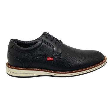 Imagem de Sapato Masculino Couro Casual Oxford Confortável Ferracini, 39, Preto