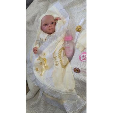 Imagem de Bebê Reborn Realista Silicone + enxoval BBarteiro, Amarelo coroar