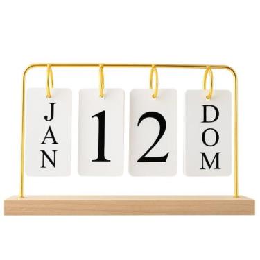 Imagem de Calendário Permanente De Mesa Madeira decoração Home Ofice - Clink, Do