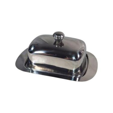 Imagem de Porta Manteiga Margarina Retangular Inox Com Tampa - Mimo Style