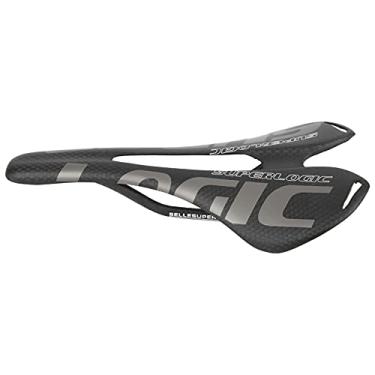 Imagem de AUHX Sela de fibra de carbono completa, sela de estrada de fibra de carbono à prova de choque leve flexível para ciclismo