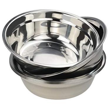 Imagem de Conjunto de 6 tigelas de aço inoxidável Fiaze, 24 cm de diâmetro, conjunto de tigelas de servir