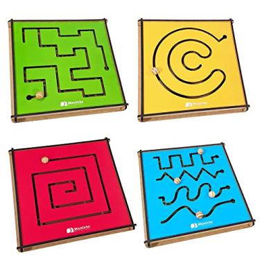 Imagem de Brinquedo Pedagógico e Educativo Painel Psicomotor Sensorial Kit 4 Peças