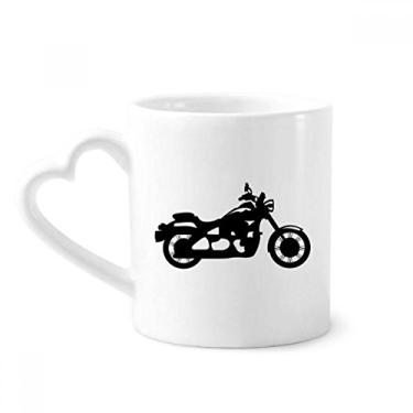 Imagem de Caneca mecânica de motocicleta preta padrão café cerâmica copo de coração de vidro