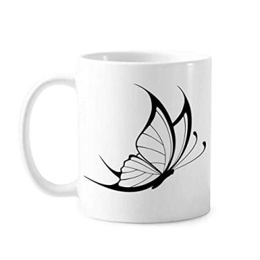 Imagem de Caneca borboleta preta vintage simples voadora cerâmica xícara de café porcelana louça