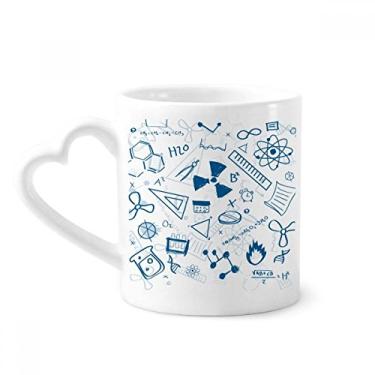 Imagem de Caneca com símbolo de química física estilo traços simples caneca café cerâmica copo de coração de vidro