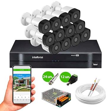 Imagem de Kit 12 Câmeras de Segurança Intelbras VHD 3130 B G6 HD 720p Metal DVR MHDX 1116 16 Canais Intelbras