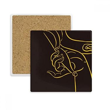 Imagem de Culture Religion Customs Hand Pattern Quadrado Porta-copos Porta-copos Caneca Suporte Subplate Pedra de Isolamento