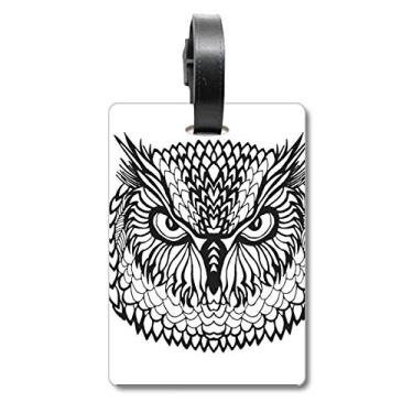 Imagem de Big Eyes Owl Bird Animal Retrato Mochila Etiqueta Bagagem Cartão de Bagagem Scutcheon Etiqueta
