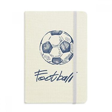 Imagem de Caderno simples desenho de futebol com estampa azul oficial de tecido rígido diário clássico