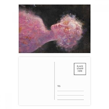 Imagem de Cartão postal roxo XJJ pintura a óleo conjunto de cartões postais aniversário envio cartão de agradecimento