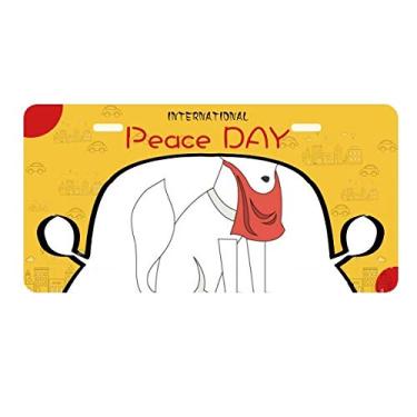 Imagem de DIYthinker Placa de carro de raposa famosa japonesa local para decoração de carro Dia da Paz