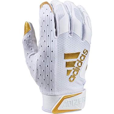 Imagem de adidas Luvas de futebol americano adulto Adizero 9.0, 2GG, branco/ouro metálico – luvas de recepção com aderência adicional