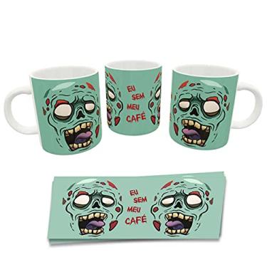 Imagem de Caneca Divertida Eu sem Café Zumbi Presente Geek cor:Verde