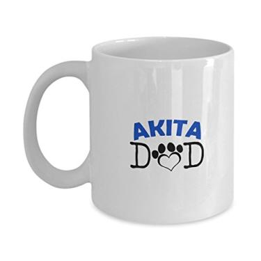 Imagem de Caneca divertida Akita para casal – Akita Dad – Akita Mom – Presentes para amante de Akita – Ideia exclusiva de presentes de cerâmica (papai)