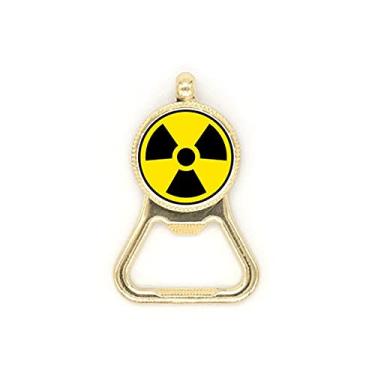 Imagem de Chaveiro de aço inoxidável com símbolo de radiação checal de perigo amarelo