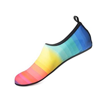 Imagem de Jueshanzj Sapatos de natação de verão com sola fina e sola descalço, pele aderente ao rio, sapatos de praia, K29, 6.5