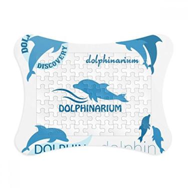 Imagem de Moldura de quebra-cabeça Blue Ocean Dolphin Biology Decoração de imagem