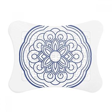 Imagem de Moldura de quebra-cabeça com estampa de flor azul chinesa para decoração de imagem
