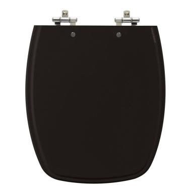 Imagem de Assento Sanitário Stylus Preto Tampa para Vaso Celite em Madeira Laqueada