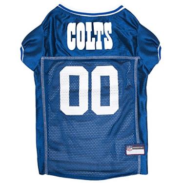 Imagem de NFL Indianapolis Colts Dog Jersey, tamanho: PP. Melhor fantasia de camisa de futebol para cães e gatos. Camisa de jérsei licenciada.