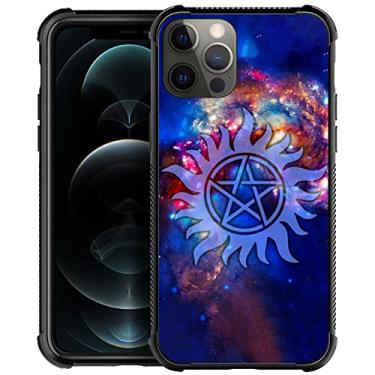 Imagem de CARLOCA Capa compatível com iPhone 12 12 Pro para meninos meninas ultra proteção à prova de choque silicone macio TPU antiderrapante padrão traseiro sobrenatural cosmos