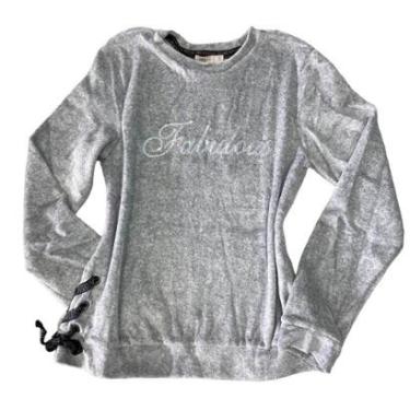 Imagem de Blusa De Frio Moletom Menina Veludo Estilosa Top-Feminino