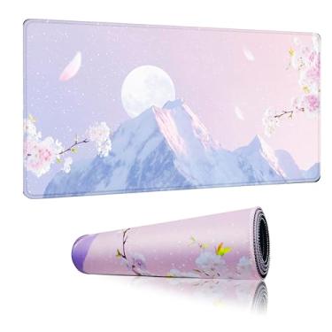 Imagem de Viorichve Mouse pad rosa grande XXL mousepad 88.0 cm x 40.0 cm Extended Gaming Desk Pad Laptop Computer Mousepad com bordas costuradas de borracha antiderrapante para escritório, trabalho, jogos