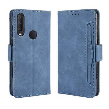Imagem de Capa com compartimento para cartão para Alcatel 1SE 2020, capa flip carteira de couro para Alcatel 1SE 2020, capa magnética retrô para celular, capa carteira com compartimentos para cartões
