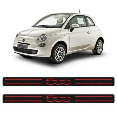 Imagem de Kit 2 Soleiras Da Porta Fiat 500 Adesivo Protetor Preto - SPORTINOX,  