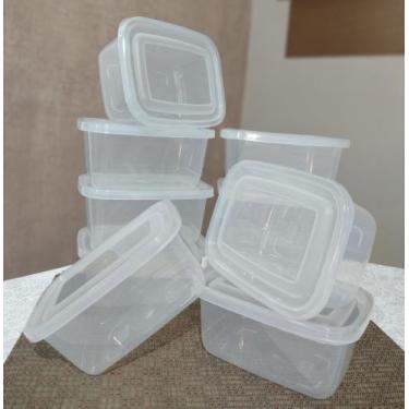 Imagem de Jogo 10 potes 1300ml retangular. Conjunto 10 potes BPA free. Kit 10 po