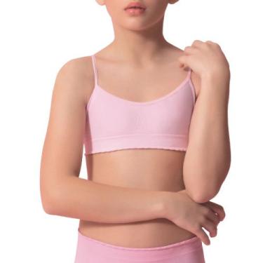 Imagem de Sutiã Top Selene Para Meninas Moça Infantil Sem Bojo Sem Costura, Rosa