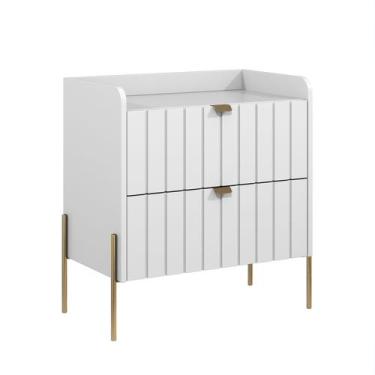 Imagem de mesa de cabeceira com gaveta para cama quarto moriah 60cm pés e puxado