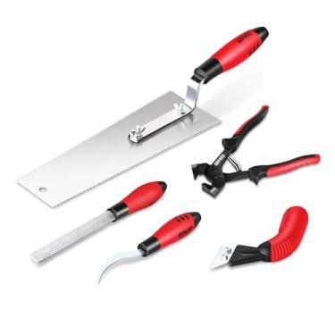 Imagem de DNA MOTORING O kit completo de instalação de azulejos TileCraft Pro contém arquivo, alicate de azulejo, limpador de lacunas de azulejos, extrator de calafetagem e serra dupla face, conjunto de cinco
