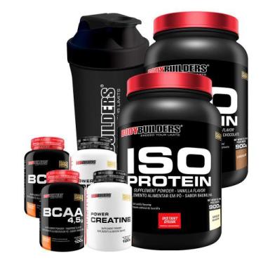 Imagem de Kit 2x Iso Protein 900g + 2x BCAA 4,5 100g + 2x Power Creatina 100g + 