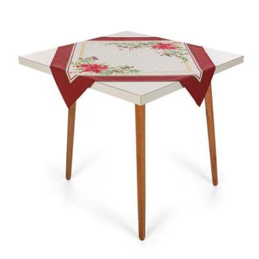 Imagem de Toalha Centro de Mesa Karsten 78cmx78cm Natal Flores de Natal