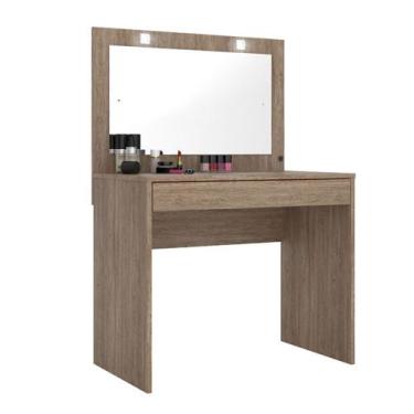 Imagem de Penteadeira Camarim Atraente c/ LED e Espelho 5940 Nogal Touch Demóbil