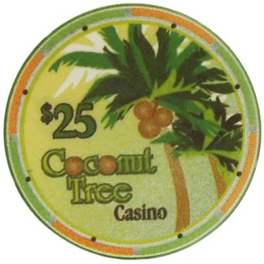 Imagem de Trademark Poker 100 fichas de pôquer de cerâmica coqueiro (25 peças), 10 g