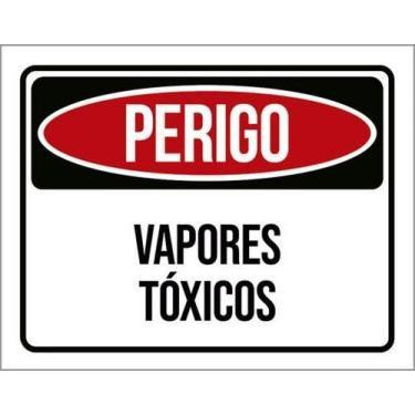 Imagem de Kit 3 Placas Perigo Vapores Tóxicos 36X46 - Sinalizo