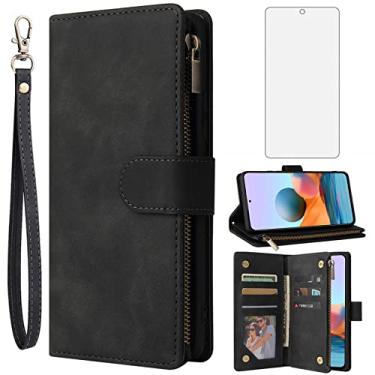 Imagem de Asuwish Capa carteira compatível com Xiaomi Redmi Note 10 Pro, protetor de tela de vidro temperado e capa flip de couro, porta-cartões, acessórios celulares, capas para celular Redme Note10 10Pro Max,