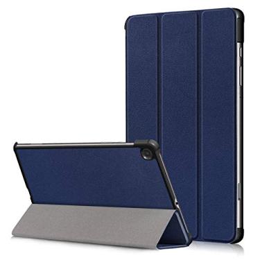 Imagem de Gylint Capa para Samsung Galaxy Tab S6 Lite 10,4 polegadas 2024/2022/2020, capa inteligente com três dobras, suporte fino, leve, com hibernar/despertar automático, azul marinho