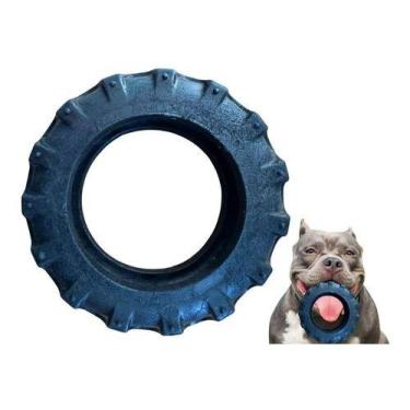 Imagem de Brinquedo Para Cachorro Mordedor Pet Pneu Duro Grande G 15cm - Bacon B