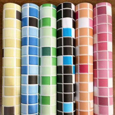 Imagem de Autoadesivo Papel De Parede Pastilha De Vidro 2mx61cm Com Textura Fosc