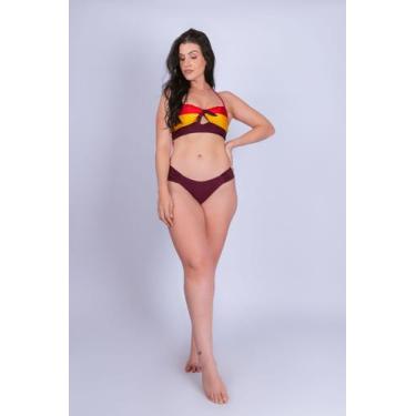 Imagem de Biquini Sem Alça Conjunto - Stella Bernardi, Vermelho amarelo, Roxo, M