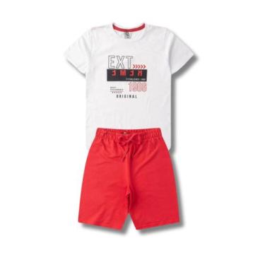 Imagem de Conjunto Juvenil de Verão Masculino - Adolescente e Jovem - PK, Vermel
