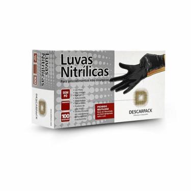 Imagem de Luva de Procedimento Nitrílica SEM PÓ P Preta (C/100 Unds) - Descarpac
